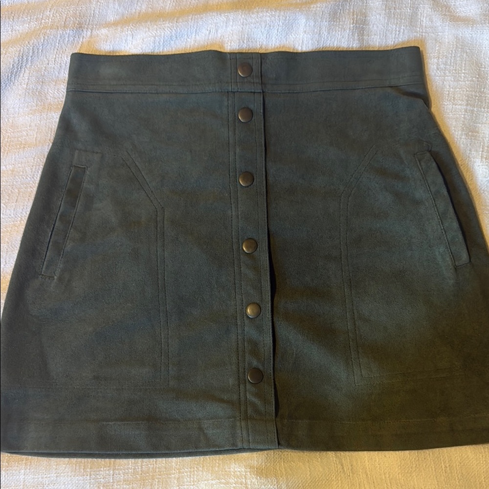 Blu Pepper Green A-Line Mini Skirt Casual